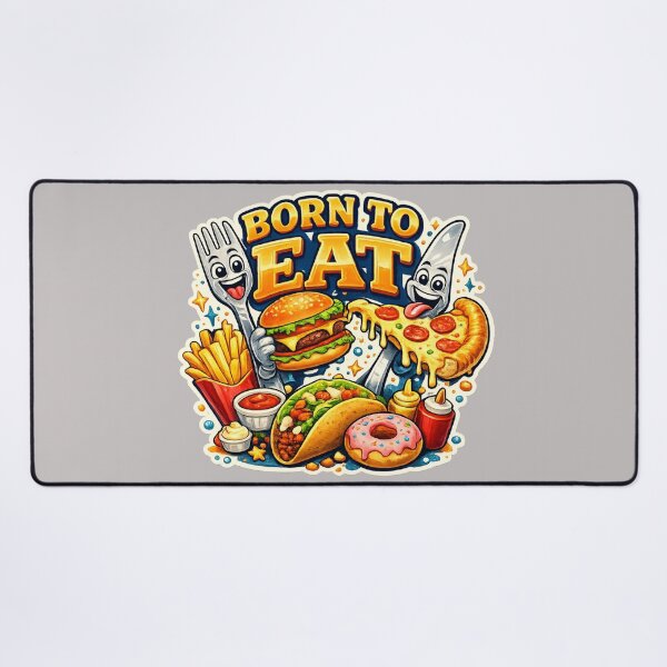 Item preview, Born To Eat – Funny Food Lover Cartoon Design designed and sold by ValeriValera.