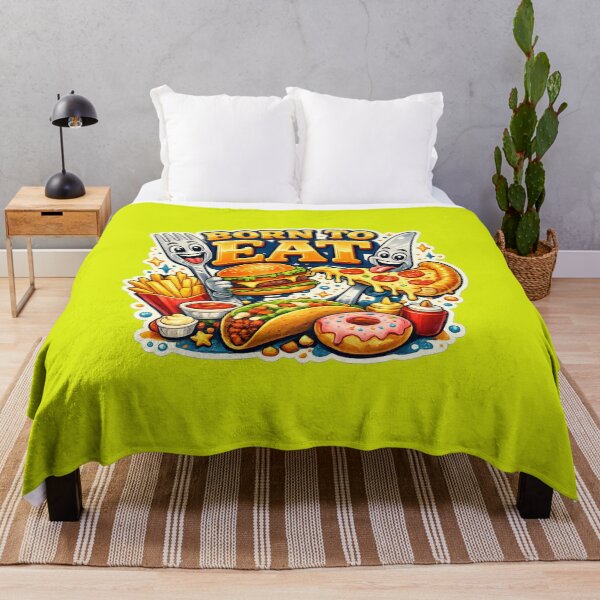 Item preview, Born To Eat – Funny Food Lover Cartoon Design designed and sold by ValeriValera.