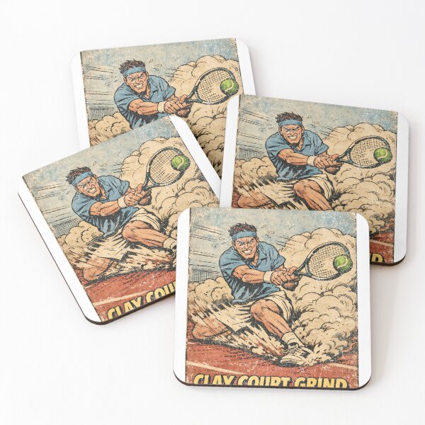 Item preview, Clay Court Grind - Vintage Comic Book Tennis Action designed and sold by Tee Nook.