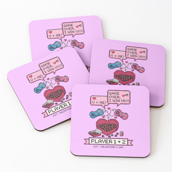 Item preview, Gamer Valentine Pixel Art Player 1 + 2 designed and sold by Avensysshop.