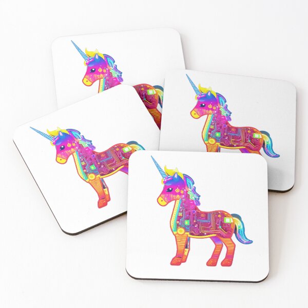 Item preview, Neon Cyber Unicorn - Fused Futuristic Landscape designed and sold by SpektroDesign.