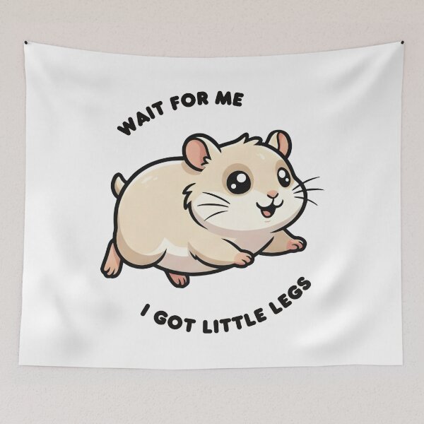 Item preview, Cute Hamster Running Wait For Me Little Legs designed and sold by OskarCreates.