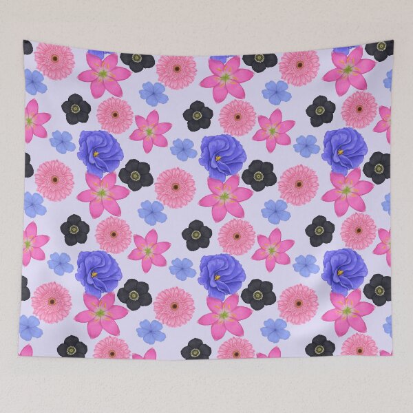 Item preview, Omnisexual pride flag watercolor flowers pattern designed and sold by Fridayscorner.