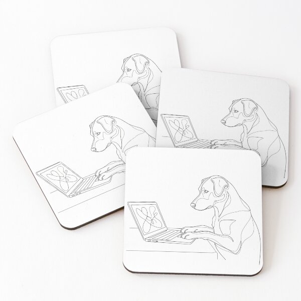 Item preview, Dog using a laptop. designed and sold by Losancestros.