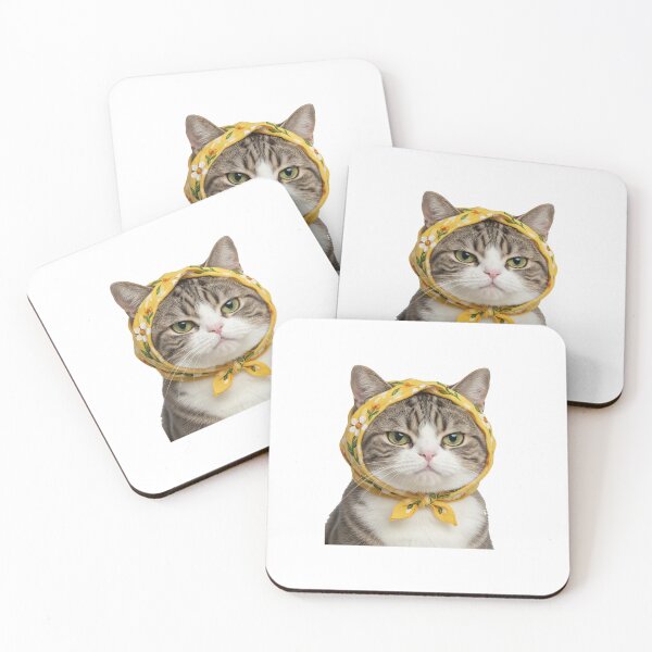 Item preview, Funny Cat Wearing Yellow Floral Headscarf designed and sold by TeeARTHY.