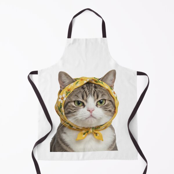 Item preview, Funny Cat Wearing Yellow Floral Headscarf designed and sold by TeeARTHY.