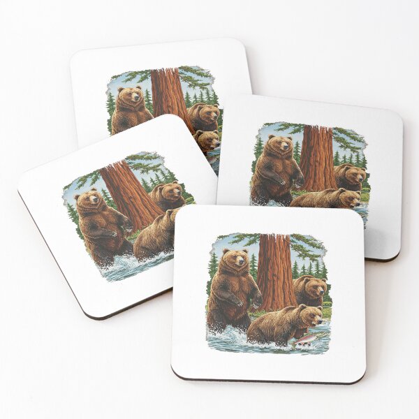 Item preview, Grizzly Bears Fishing for Salmon in River designed and sold by TeeARTHY.