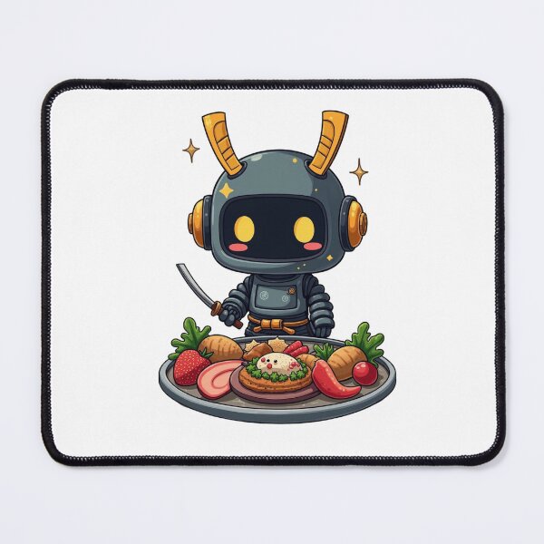 Item preview, Anxious Kawaii Chatbot Samurai - Playful Robot Illustration designed and sold by SpektroDesign.