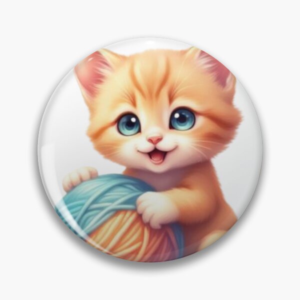 Item preview, Playful Cartoon Kitten with Yarn Bal designed and sold by jessrosiek.
