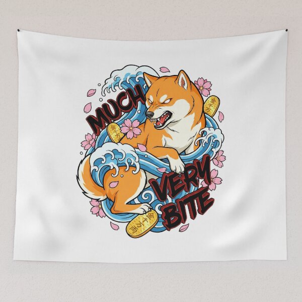 Item preview, Angry Shiba Inu Waves Gold Coin  designed and sold by Tong4130.