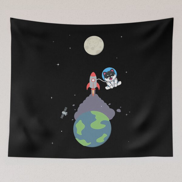 Item preview,  Shiba Astronaut Doge To The Moon (Kuro Doge) designed and sold by Dakarothill.