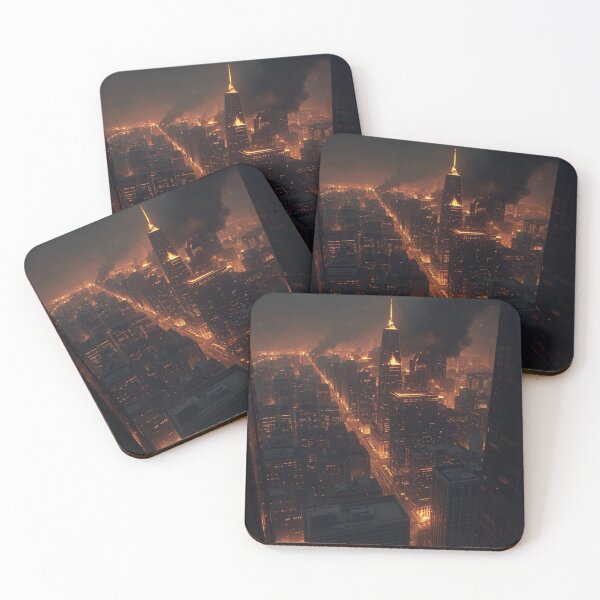 Item preview, Burning City – Dark Urban Collapse Art designed and sold by TrueWearCo.