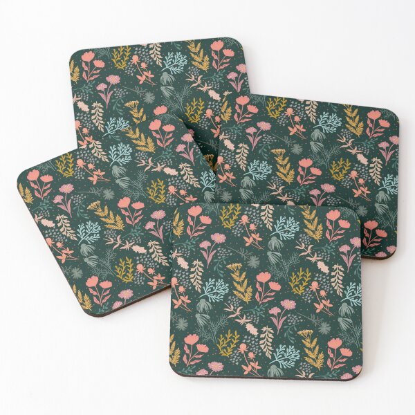 Item preview, Floral meadow with tossed flowers on green background designed and sold by MoonGirlDes000.