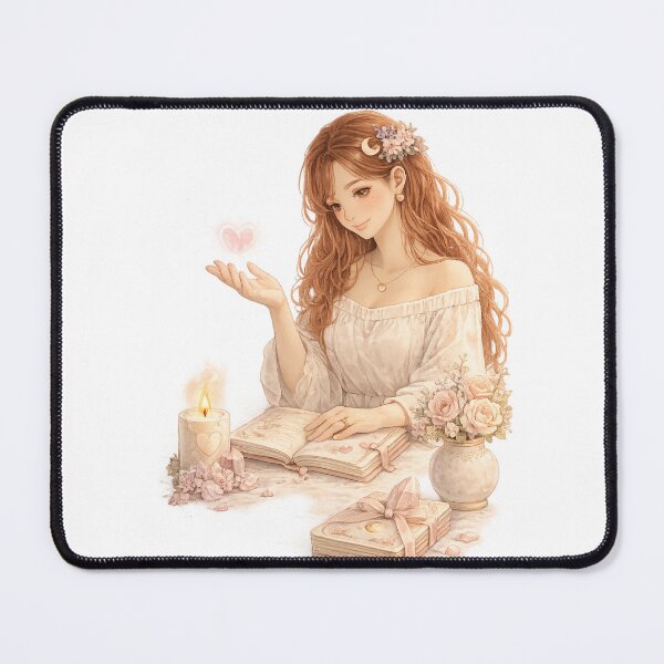 Item preview, Love Witch Heart Magic – Soft Witchcore Romantic Illustration designed and sold by SirensSageStone.