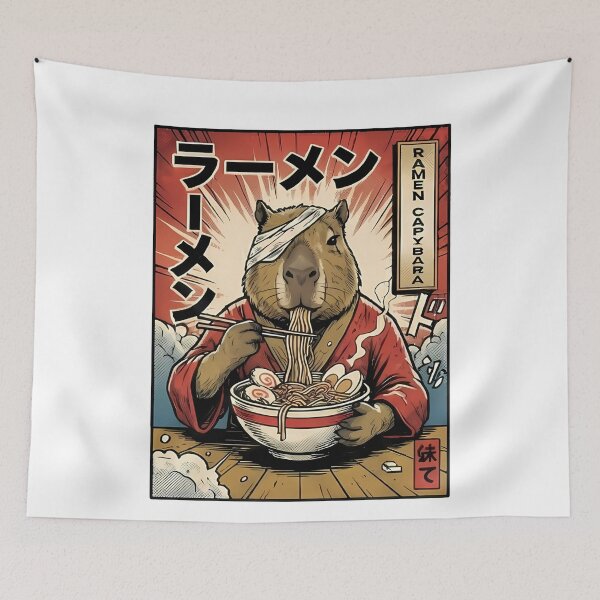 Item preview, Japanese Popart Capybara Ramen Lover designed and sold by k3rstman1.