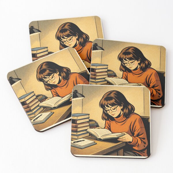 Item preview, Book Lover Lofi Girl – Late Night Desk Reading – gift for book lovers • Retro Comics • Vintage Halftone designed and sold by JacobKAurumhead.