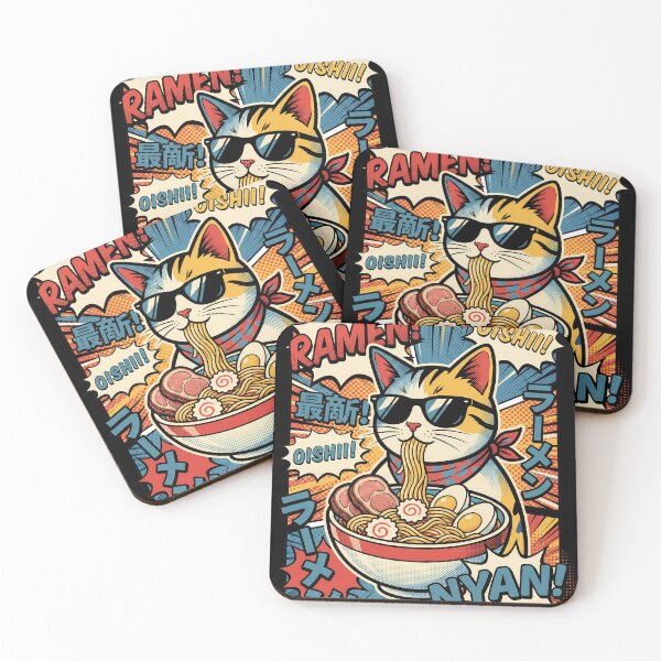 Item preview, Popart Cat Ramen Noodles Japanese Comic Aesthetic designed and sold by k3rstman1.