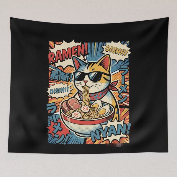 Item preview, Popart Cat Ramen Noodles Japanese Comic Aesthetic designed and sold by k3rstman1.