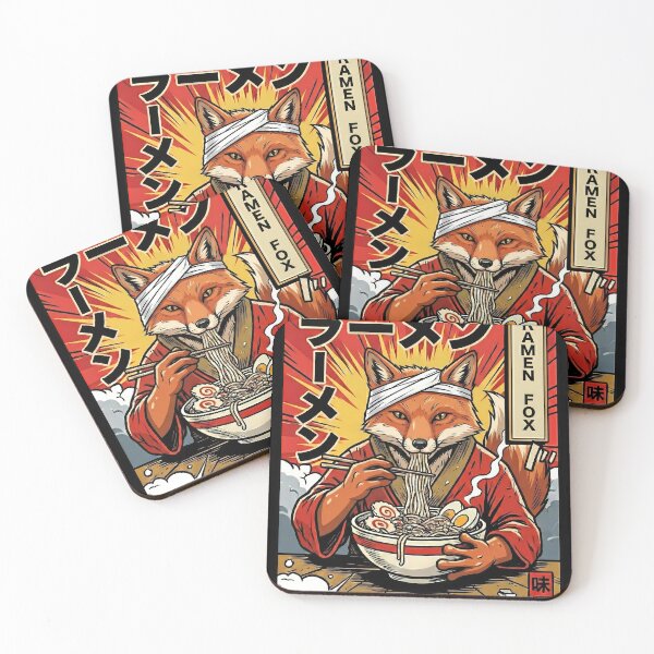 Item preview, Japanese Ramen Fox Popart Noodles Eater designed and sold by k3rstman1.