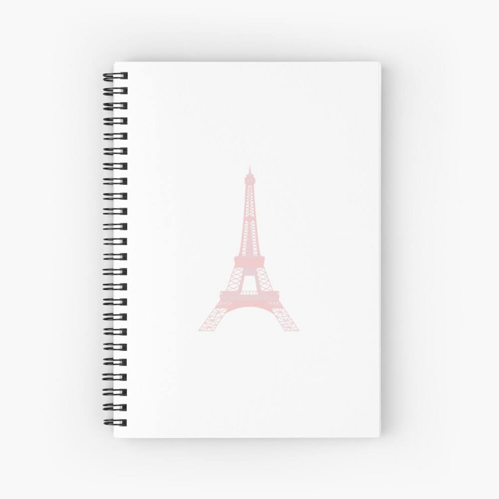 Millennial Pink Eiffel Tower Spiral Notebook