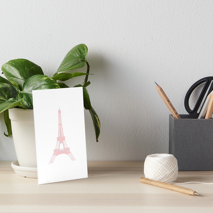 Millennial Pink Eiffel Tower Art Board Print