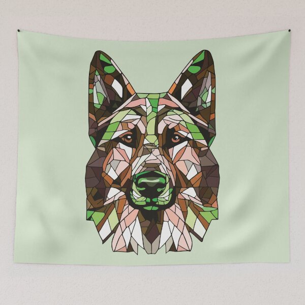 Item preview, bust of a German shepherd mosaic designed and sold by designmari.