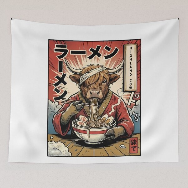Item preview, Highland Cow Ramen Popart Japanese Foodie designed and sold by k3rstman1.