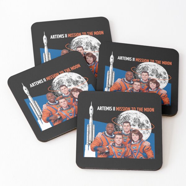 Item preview, Artemis II Astronaut Crew Mission to the Moon Dark Space Art designed and sold by KiwiRider.