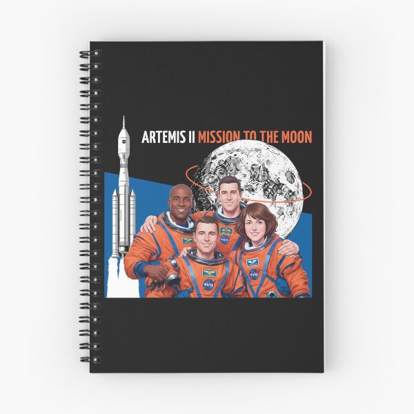 Item preview, Artemis II Astronaut Crew Mission to the Moon Dark Space Art designed and sold by KiwiRider.