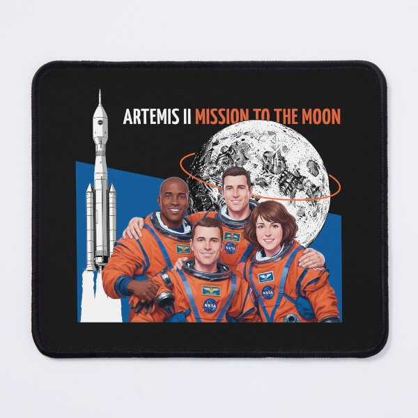 Item preview, Artemis II Astronaut Crew Mission to the Moon Dark Space Art designed and sold by KiwiRider.
