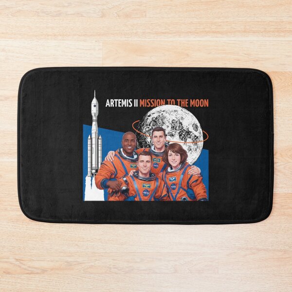 Item preview, Artemis II Astronaut Crew Mission to the Moon Dark Space Art designed and sold by KiwiRider.