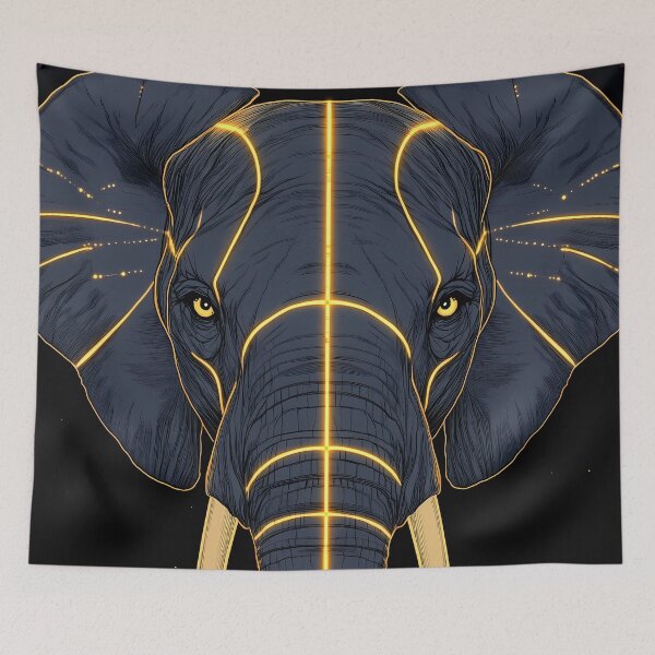 Item preview, Elephant Sacred Symmetry Power Wildlife Illustration designed and sold by mildaclairmo.