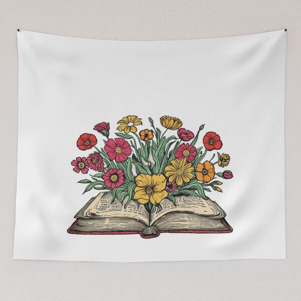 Item preview, Book and flowers, wildflowers in the book designed and sold by MoonGirlDes000.