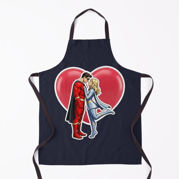 Item preview, Valentine Superhero Couple Illustration - Romantic Heart Love Art, Comic Superhero Couple Valentine's Day Design designed and sold by AnTartstudios.