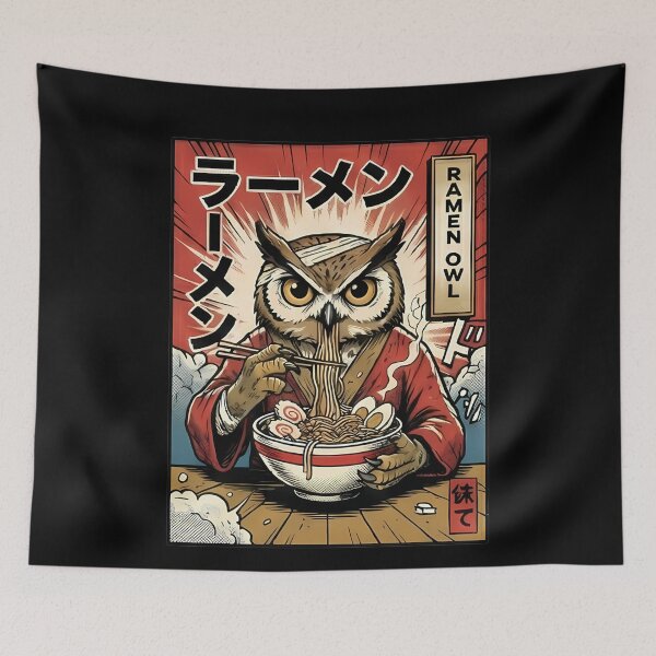 Item preview, Japanese Ramen Owl Popart Eater designed and sold by k3rstman1.