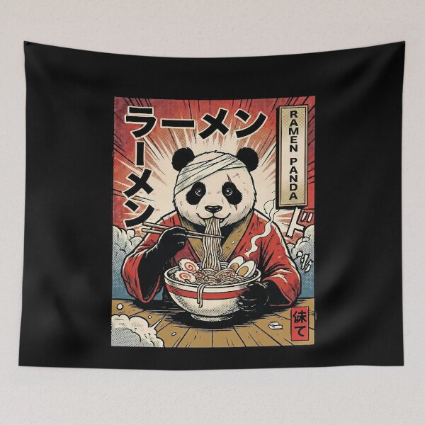 Item preview, Popart Ramen Panda Eating Noodles Japanese Style designed and sold by k3rstman1.