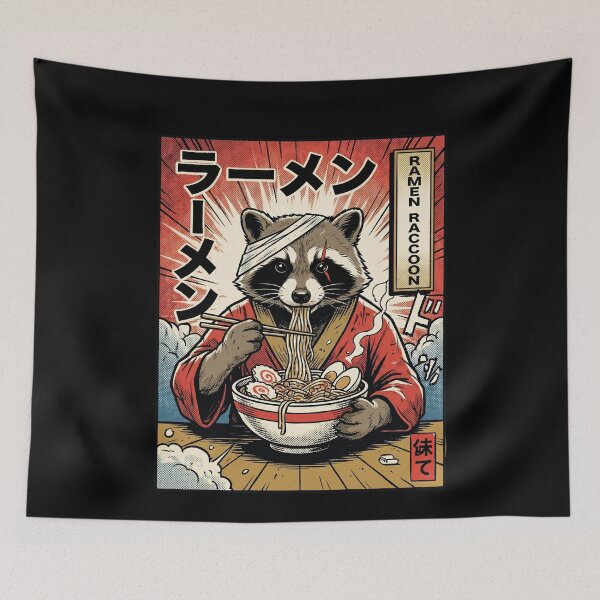 Item preview, Ramen Raccoon Popart Japanese Comic Style designed and sold by k3rstman1.