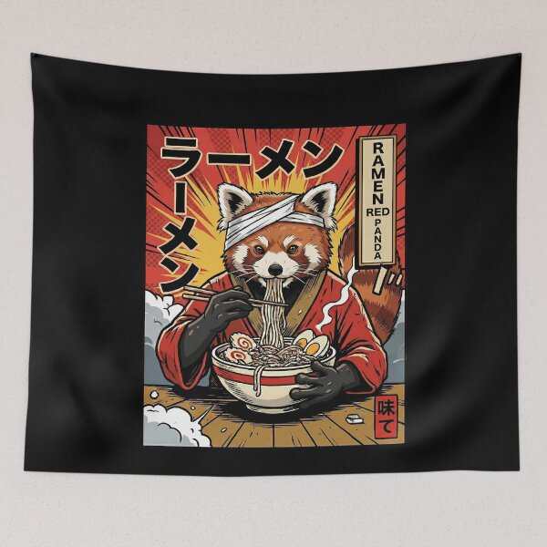 Item preview, Red Panda Ramen Japanese Popart Noodles designed and sold by k3rstman1.