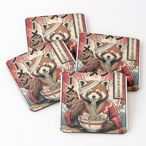 Item preview, Red Panda Ramen Japanese Popart Noodles designed and sold by k3rstman1.