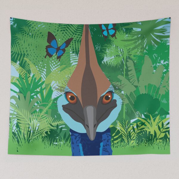 Item preview, Cassowary Australian Rainforest Butterfly Selfie designed and sold by blueidesign.