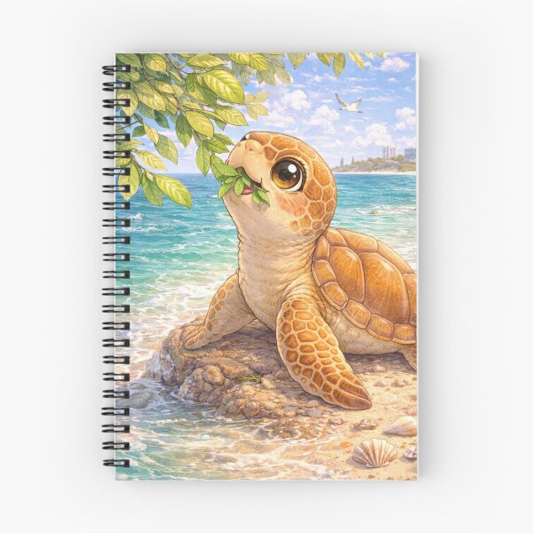Item preview, Mooloolaba Loggerhead Turtle – Kawaii Australian Beach Animal Art with Cute Coastal Vibes designed and sold by Paws-nd-Prints.