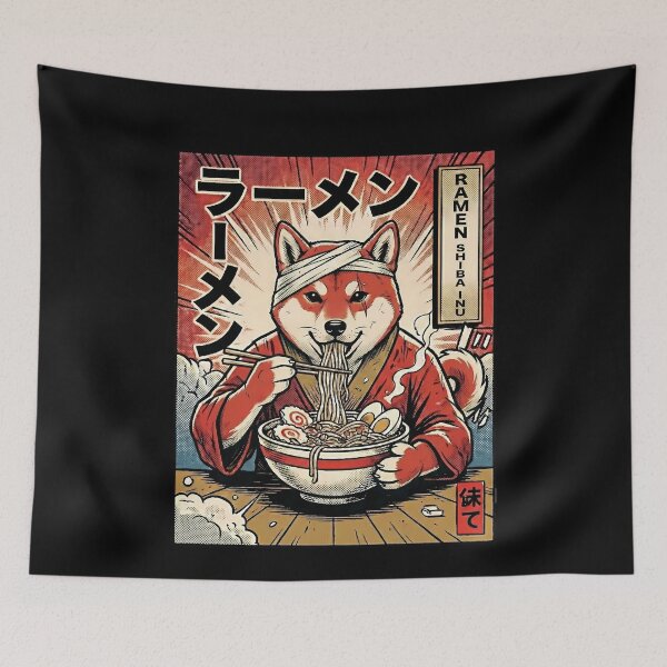 Item preview, Shiba Inu Popart Ramen Lover Japanese Dog designed and sold by k3rstman1.