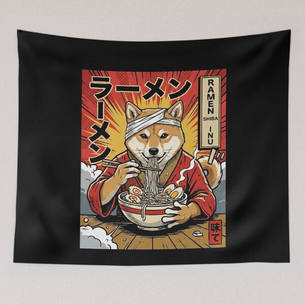 Item preview, Shiba Inu Ramen Popart Japanese Comic Style designed and sold by k3rstman1.