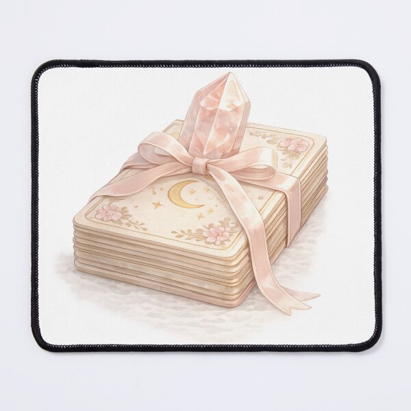 Item preview, Rose Quartz Tarot Ritual – Love Witch Soft Witchcore Illustration designed and sold by SirensSageStone.