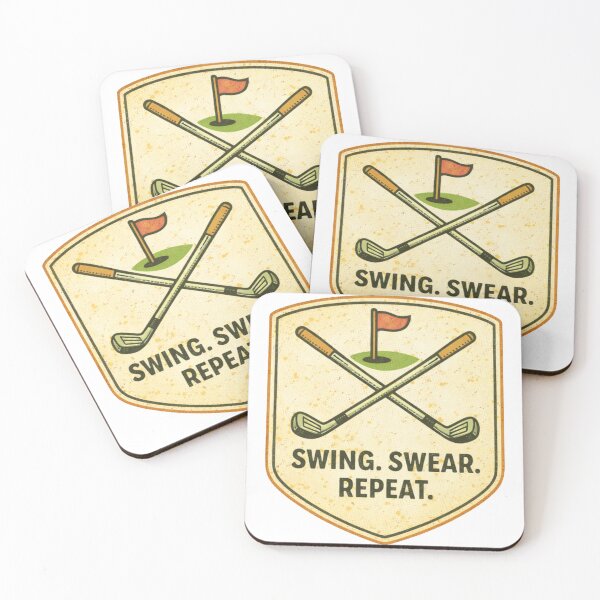 Aperçu de l'œuvre Insigne de golf : Swing. Jurer. Recommencer. créée et vendue par EastEndTownie.