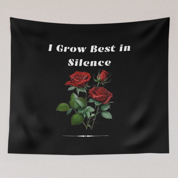 Item preview, I Grow Best in Silence – Introvert Floral Quote Art designed and sold by ChameraDesign.