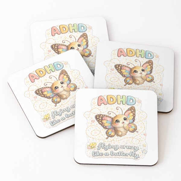 Item preview, ADHD Butterfly – Flying Crazy Like a Butterfly Kawaii Mental Health Art designed and sold by Paws-nd-Prints.
