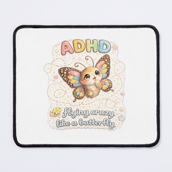 Item preview, ADHD Butterfly – Flying Crazy Like a Butterfly Kawaii Mental Health Art designed and sold by Paws-nd-Prints.