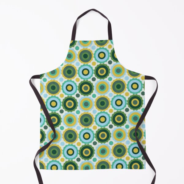 Item preview, Danish Mod Blue Green & Yellow Concentric Circle Floral designed and sold by RetroMaggie.