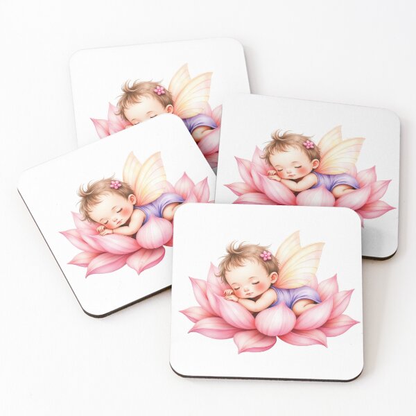 Item preview, Petal Whisper Fairy – Sleeping Baby on Blush Lotus designed and sold by Dream Bloom Gallery.
